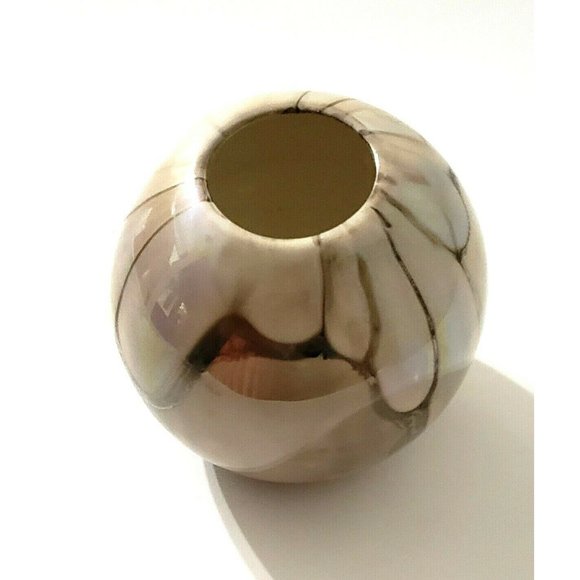 Signed Nielsen Ceramic Luster Iridescent Metallic Art Nouveau Vase - Picture 1 of 5